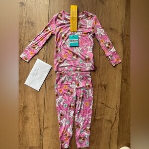 Unicorn bamboo pjs 2t